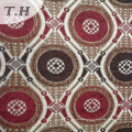 Vermelho e marrom Circular Chenille Jacquard tecido para cadeira e móveis